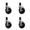 Service Caster 5'' Hard Rubber Swivel 1-5/8'' Expanding Stem Caster Set with Brake, 4PK SCC-EX20S514-HRS-TLB-158-4 - alternate 1